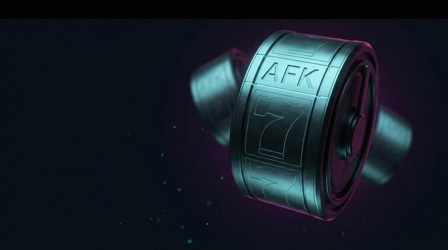 Spinning casino reels with golden coins and casino chips